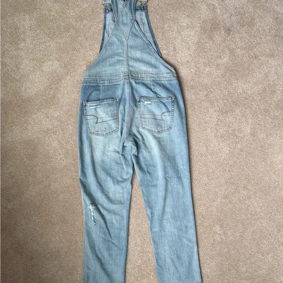 American Eagle Outfitters Light Blue Denim Overalls - Picture 2 of 8